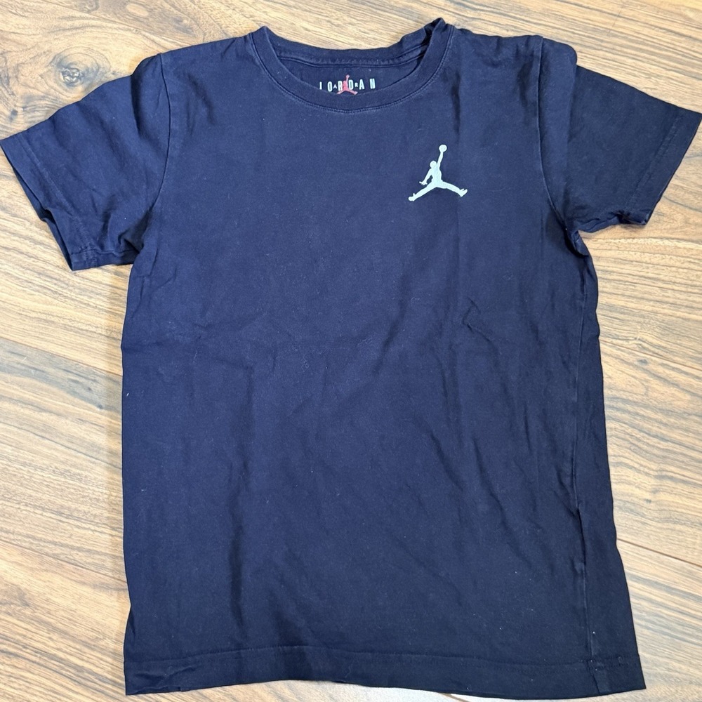 Jordan Jumpman Shirt Boys M Black Basketball Graphic Short Sleeve Embroidered